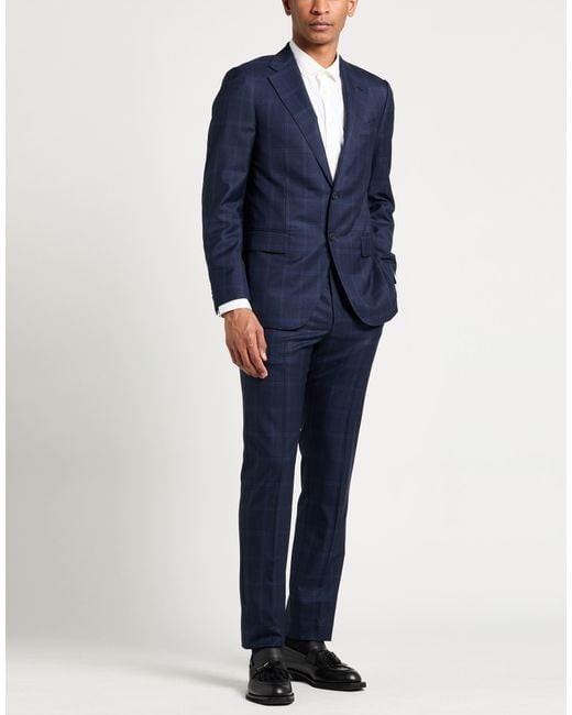 Caruso Blue Bright Suit Wool for men