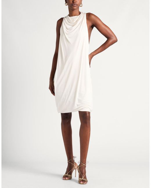 Lanvin White Ivory Mini Dress Viscose