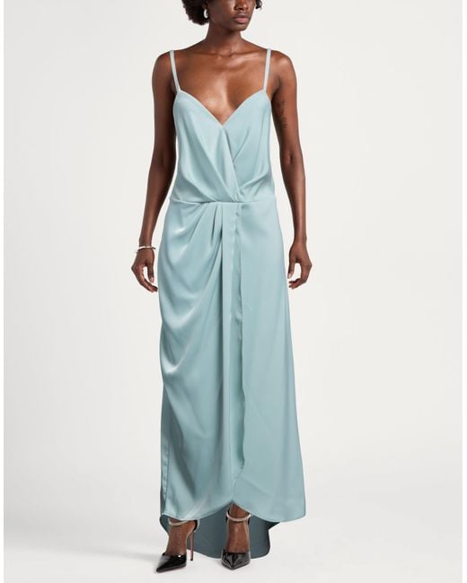 Siste's Blue Maxi Dress Polyester, Elastane
