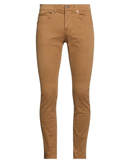Dondup Natural Camel Pants Cotton, Elastane for men