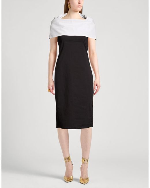 Liviana Conti Black Mini Dress Cotton, Polyamide, Elastane