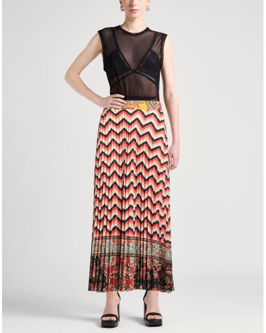 Pierre Louis Mascia Red Maxi Skirt Polyester