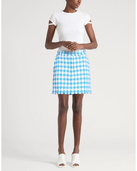 Thom Browne Blue Mini Skirt Cotton, Polyester, Polyamide, Acrylic