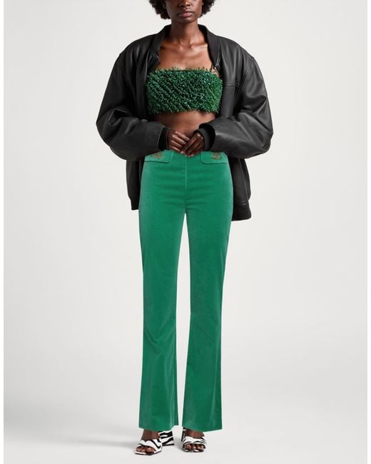 Elisabetta Franchi Green Emerald Pants Cotton, Elastane