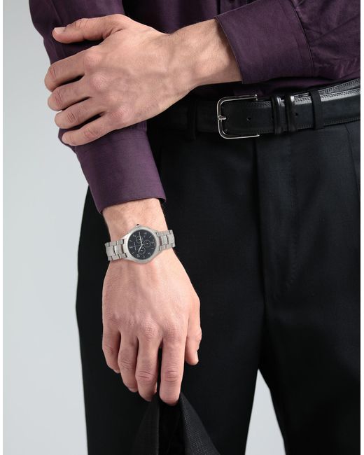 Emporio Armani Metallic Wrist Watch for men