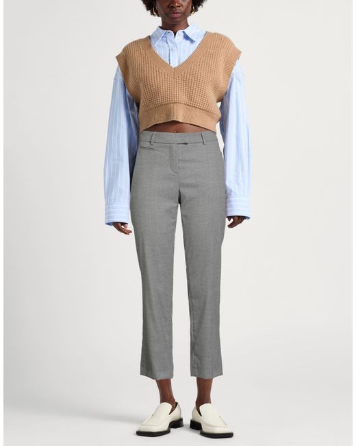 Seductive Gray Light Pants Wool, Polyester, Viscose, Elastane
