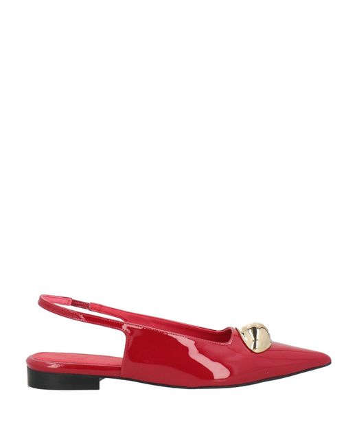 Toral Red Ballet Flats Leather