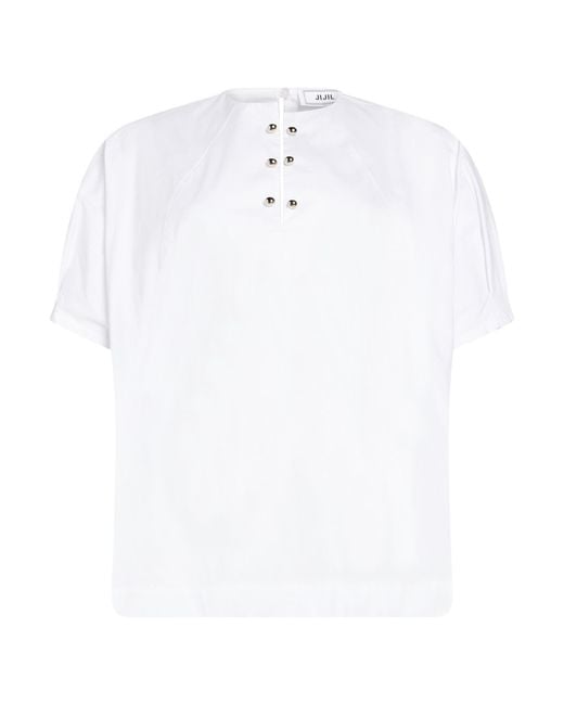 Jijil White Top Cotton, Polyamide, Elastane