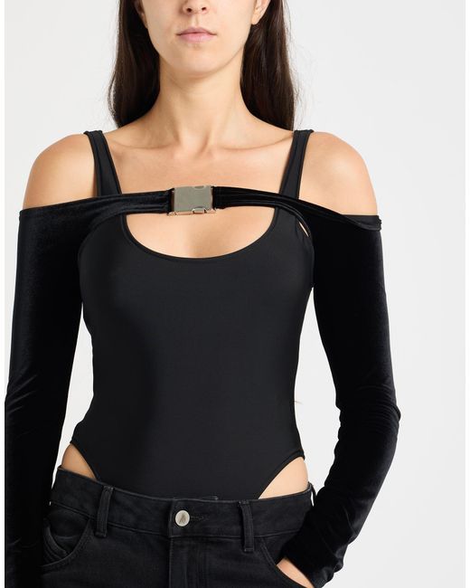 David Koma Black Bodysuit Polyester, Elastane