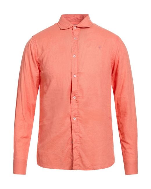 Conte Of Florence Pink Shirt Linen, Cotton for men