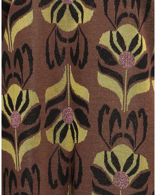 Biancoghiaccio Brown Mini Dress Viscose, Polyester, Polyamide, Metallic Fiber, Elastane