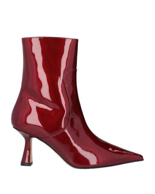 Aeyde Red Ankle Boots Leather