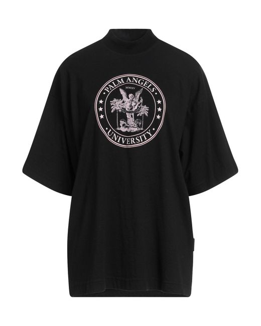 Camiseta College Loose con logo estampado Palm Angels de color Black