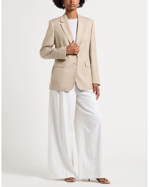 Max Mara Natural Blazer Virgin Wool, Viscose, Linen