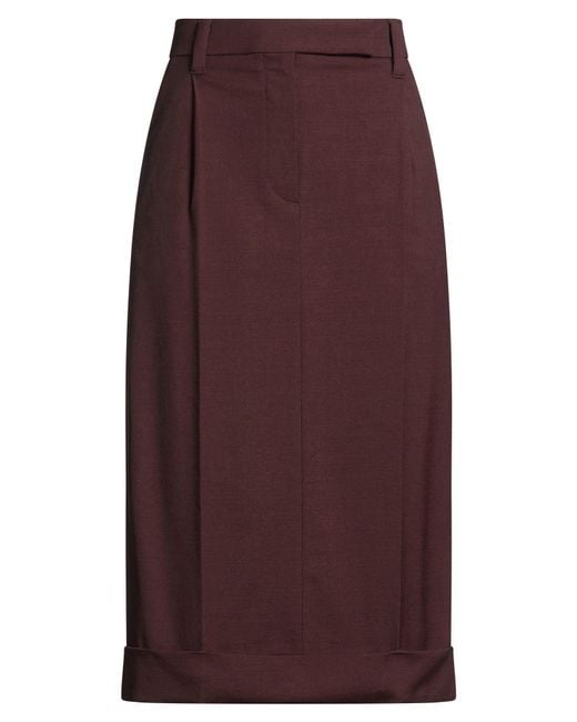 Brunello Cucinelli Purple Midi Skirt Acetate, Viscose