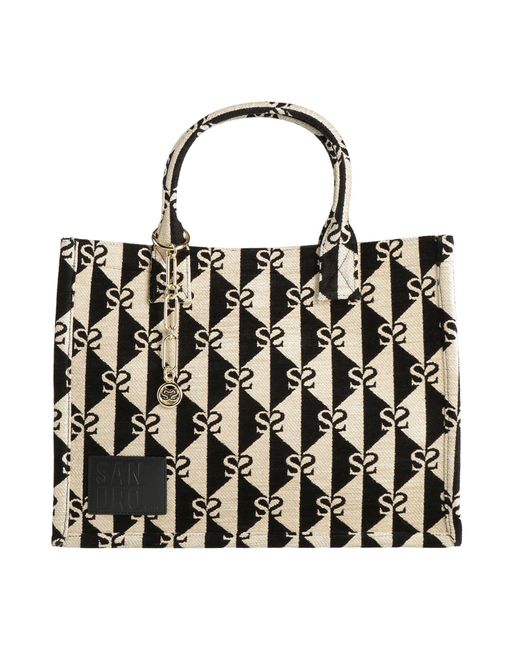 Sandro Black Handbag Acrylic, Polyester, Cowhide