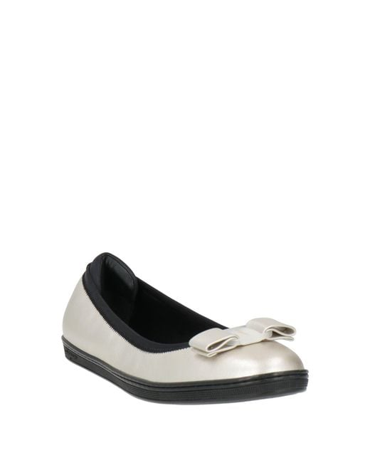 Ferragamo White Ballet Flats Lambskin
