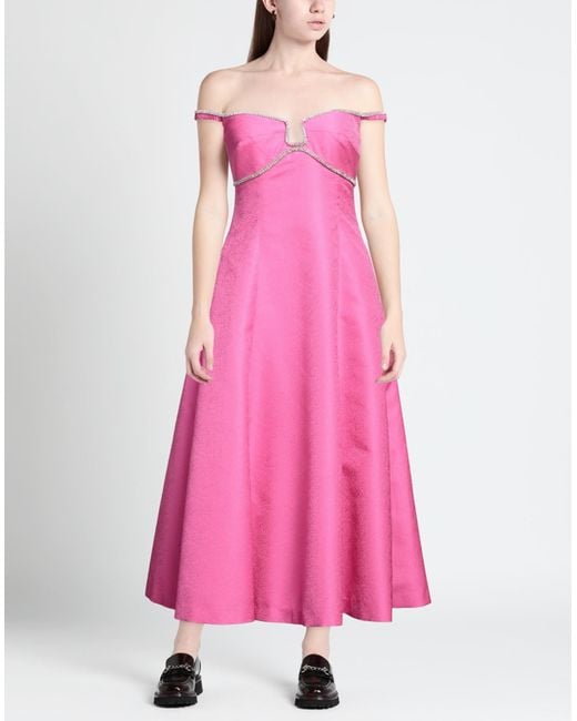 Self-Portrait Pink Midi Dress