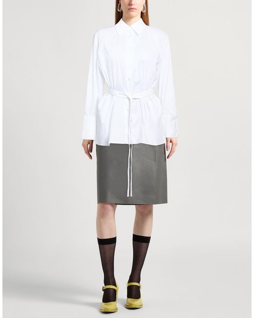 Liviana Conti White Shirt Cotton, Polyamide, Elastane