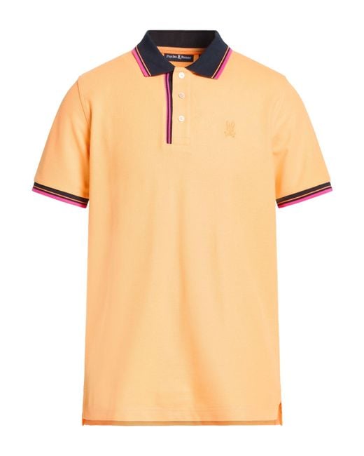 Psycho Bunny Orange Polo Shirt Pima Cotton for men