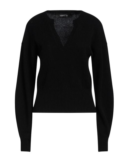 FEDERICA TOSI Black Sweater Wool, Cashmere