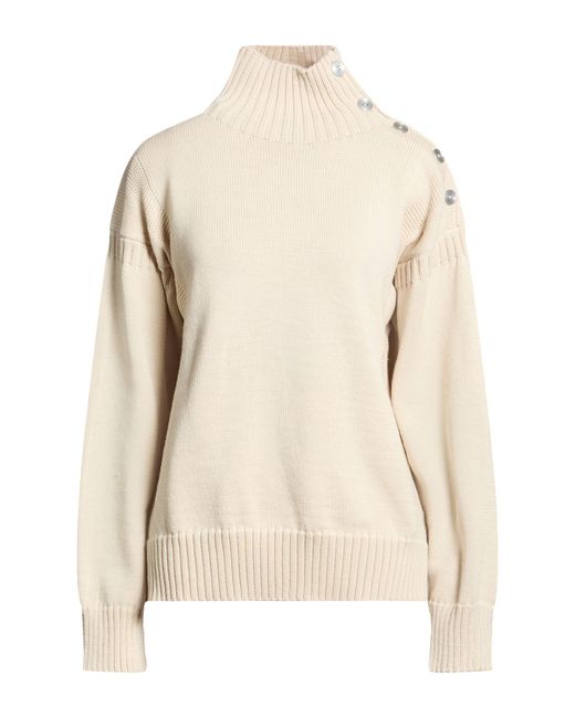 Jil Sander Natural Cream Turtleneck Wool