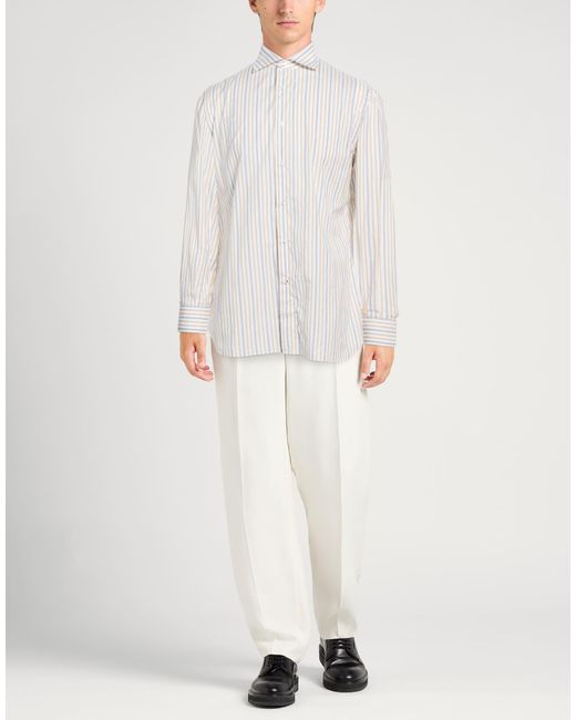 Isaia White Shirt Cotton for men