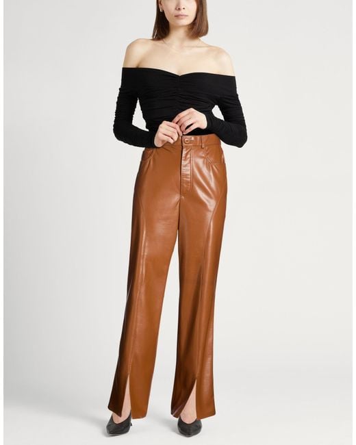 Nanushka Brown Pants Recycled Polyester, Polyurethane