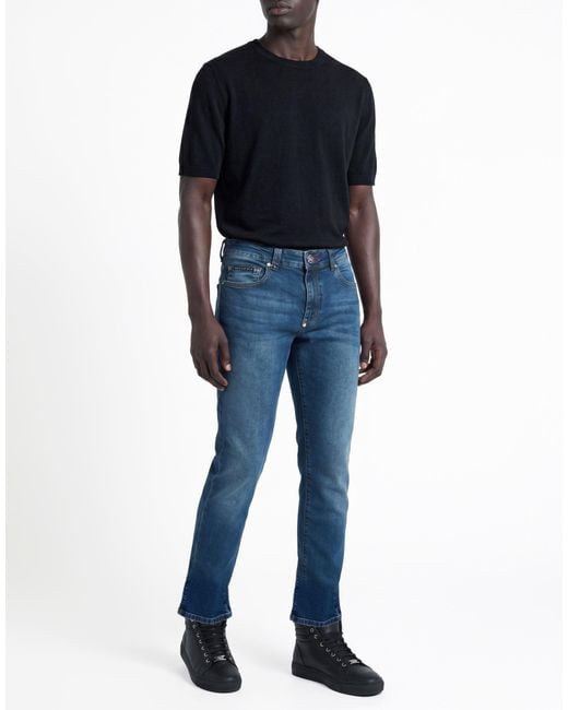Philipp Plein Blue Jeans Cotton, Elastane for men