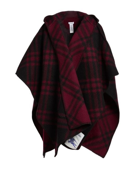 Burberry Red Burgundy Cape Wool