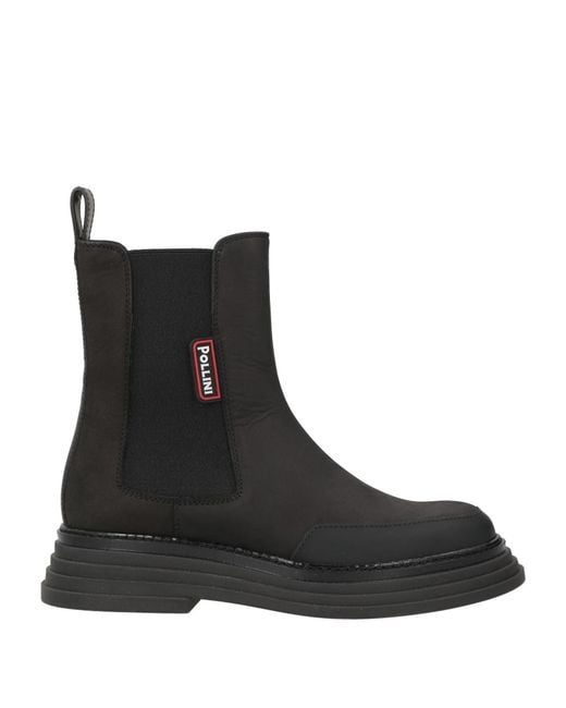 Pollini Black Ankle Boots Leather