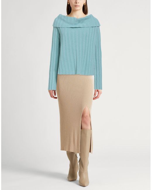 Jucca Blue Turtleneck Wool, Viscose, Polyamide, Metallic Fiber, Cashmere