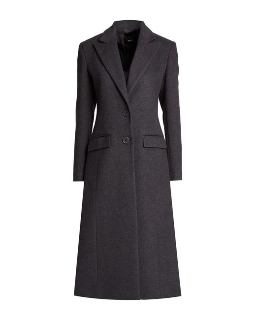 Relish Black Charcoal Coat Polyester, Elastane