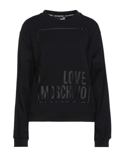 Love Moschino Black Sweatshirt Cotton, Elastane