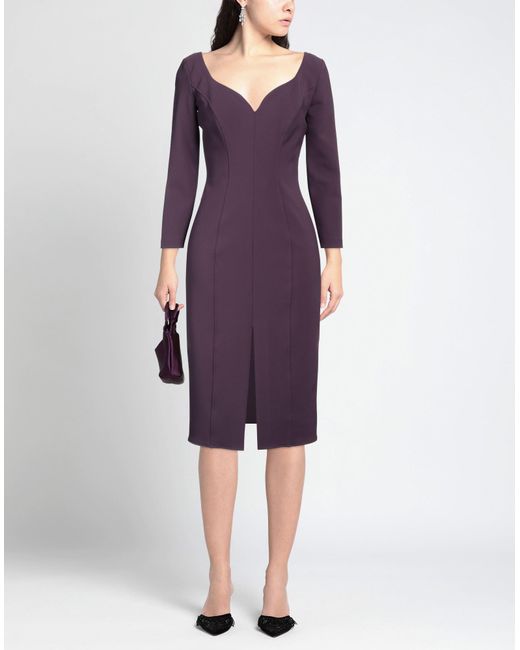 Elisabetta Franchi Purple Midi Dress