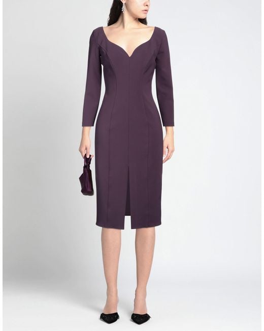 Elisabetta Franchi Purple Midi Dress