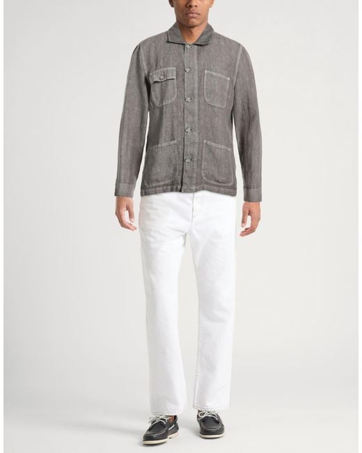 120% Lino Gray Shirt Linen for men