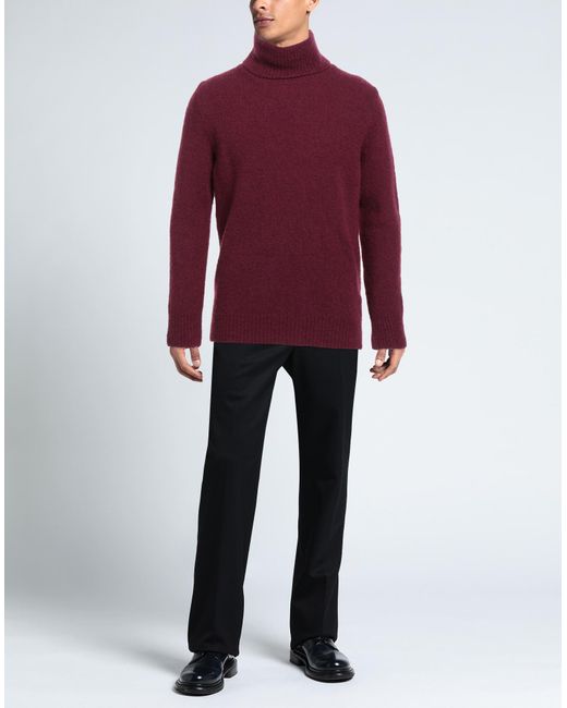 Amaranto Red Turtleneck Wool, Cashmere, Nylon for men