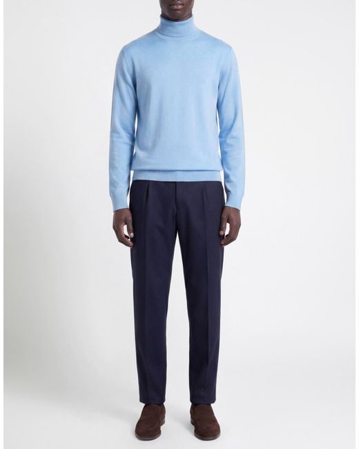 Daniele Fiesoli Blue Turtleneck Merino Wool for men