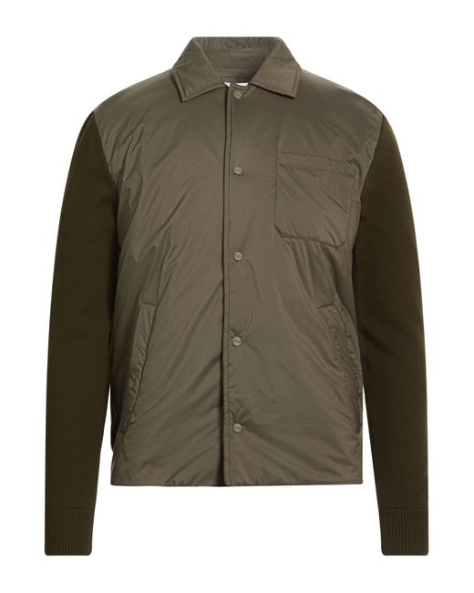 Herno Green Khaki Jacket Cotton, Polyester, Polyurethane, Polyamide for men
