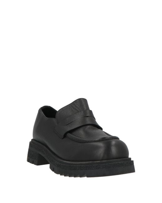 BUENO Black Loafers Leather