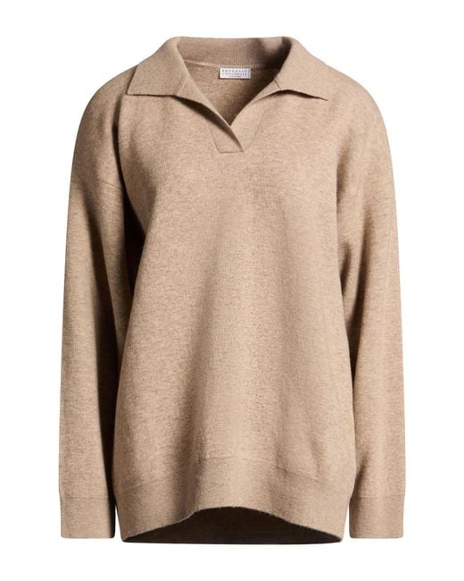 Brunello Cucinelli Natural Sweater Cashmere, Polyamide, Elastane