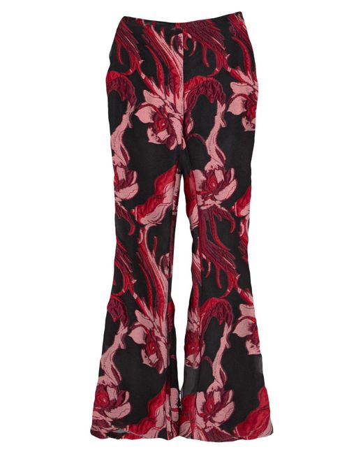 Alberta Ferretti Red Pants Polyester