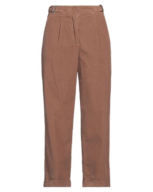 Peserico Brown Easy Pants Cotton, Elastane