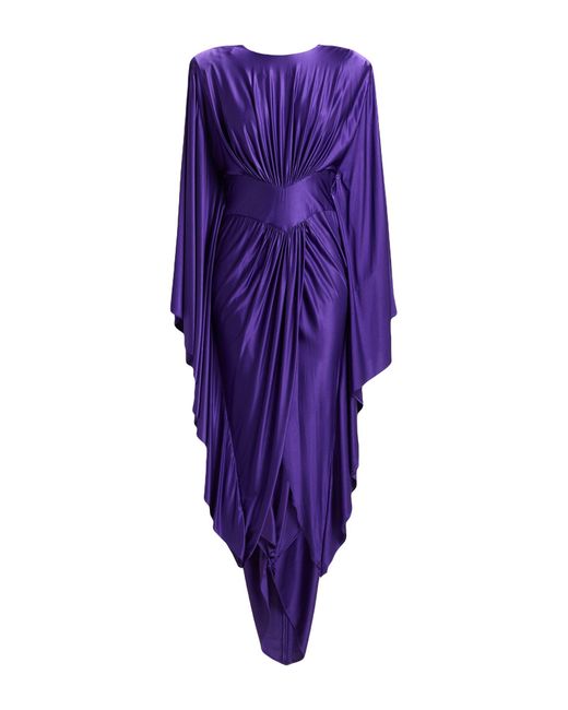 alexandre vauthier purple dress Alexandre Vauthier Draped V-Neck Dress In Purple - 50% Off