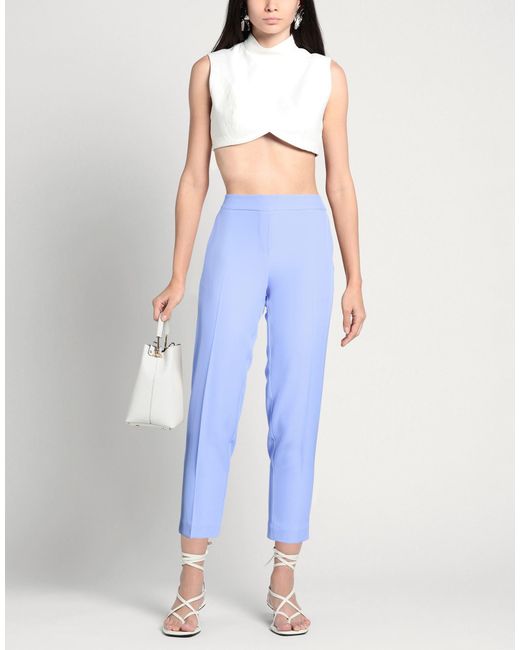 LANACAPRINA Blue Pants Polyester, Elastane