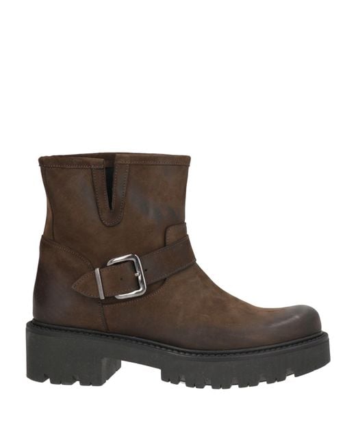 i love italy Brown Chocolate Ankle Boots Leather