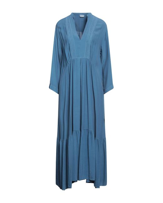 HER SHIRT HER DRESS Blue Maxi Dress