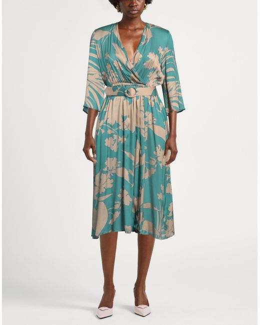 Kaos Green Midi Dress Viscose