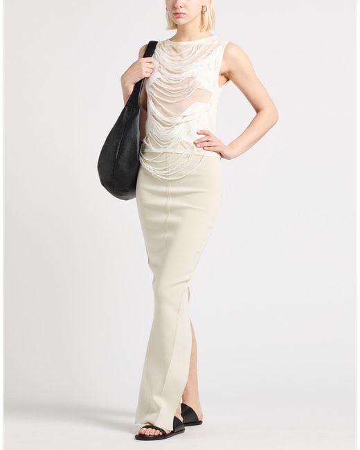 Rick Owens White Light Maxi Skirt Viscose, Polyester, Polyamide, Elastane